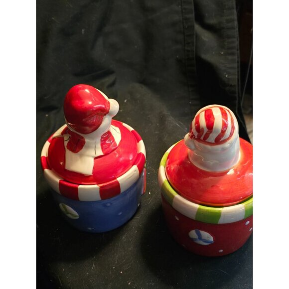Santa & Snowman Ceramic Holiday Cookie Jars By Royal Norfolk - Picture 2 of 5
